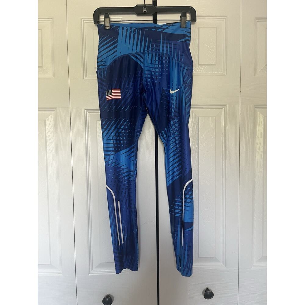 Women’s NWT Nike Dri Fit Team USA Speed Blue Leggings Size Small